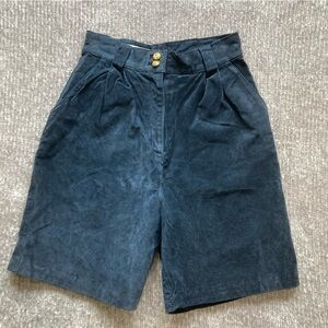 Vintage Primo Suede Leather Shorts Size 10 High Waisted 80s 90s Maximalist